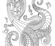 Coloriage La trompette instrument complexe &agrave; motif
