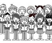 Coloriage Le chorale chante