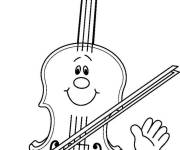 Coloriage Le violon est pr&ecirc;t &agrave; nous offrir ces m&eacute;lodies