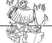 Coloriage Les animaux f&ecirc;tent la musique