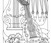 Coloriage Les instruments musicaux formidables