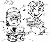 Coloriage Les masters des piano