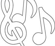 Coloriage et dessins gratuit Les notes de musique en trait à imprimer