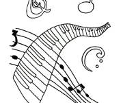 Coloriage Les notes de musique imprimable