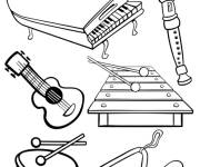 Coloriage Liste des instruments de musique