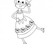 Coloriage Mamie passionn&eacute;e de la musique
