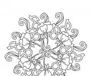 Coloriage mandala &agrave; la base de notes de musique