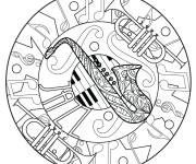 Coloriage Mandala de musique