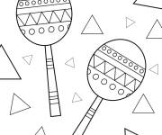 Coloriage Maracas aux formes g&eacute;om&eacute;triques