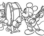 Coloriage Mickey et ses amis groupe de musique