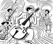 Coloriage Mod&egrave;le musique Jazz