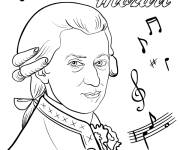 Coloriage Mozart de la musique classique