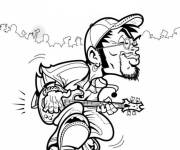 Coloriage Musicien de basse