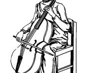Coloriage Musicien et contre-brasse