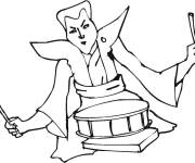 Coloriage Musicien et son instrument tambour