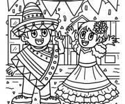 Coloriage Musiciens pour Cinco de Mayo