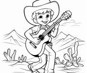 Coloriage Musique country western
