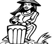 Coloriage Musique en Asie