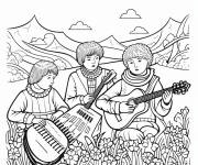 Coloriage Musique folklorique