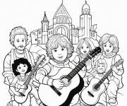 Coloriage Musique folklorique irlandaise