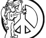 Coloriage Musique hippie