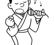 Coloriage Musique karaok&eacute;