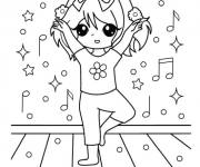 Coloriage Musique kawaii pour fille