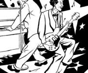 Coloriage Musique rock and roll