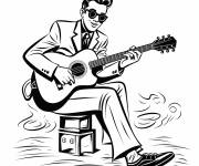 Coloriage Musique rock des ann&eacute;es 50