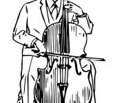 Coloriage Musique violoncelle