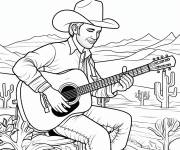 Coloriage Musique western