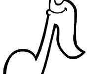 Coloriage Note de musique avec visage tout drole