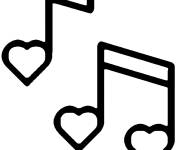 Coloriage Note de musique de passion