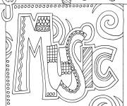Coloriage Note de musique en art graffiti