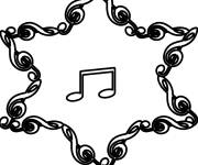 Coloriage Note de musique en &eacute;toile