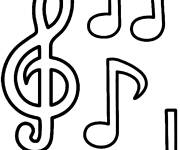 Coloriage Note de musique en Tatouage