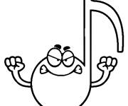 Coloriage Note de musique enerv&eacute;