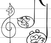 Coloriage Note de musique qui fait rire