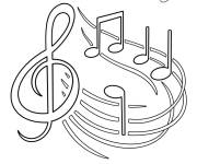Coloriage Notes de musique flottant dans l'air