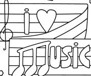 Coloriage On aime tous la musique