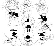 Coloriage Orchestre en performance