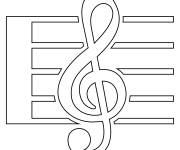 Coloriage Partition musicale simple