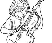 Coloriage Petit Violoniste dans l'orchestre