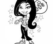 Coloriage Petite chanteuse rockeuse