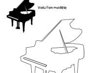 Coloriage Piano &agrave; queue avec un mod&egrave;le