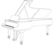 Coloriage Piano &agrave; queue instrument musical
