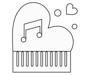 Coloriage Piano avec des m&eacute;lodies d'amour