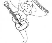 Coloriage Piment en performance de musique