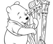 Coloriage Pooh de Disney sur le th&egrave;me de la musique