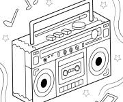 Coloriage Radio cassette vintage
